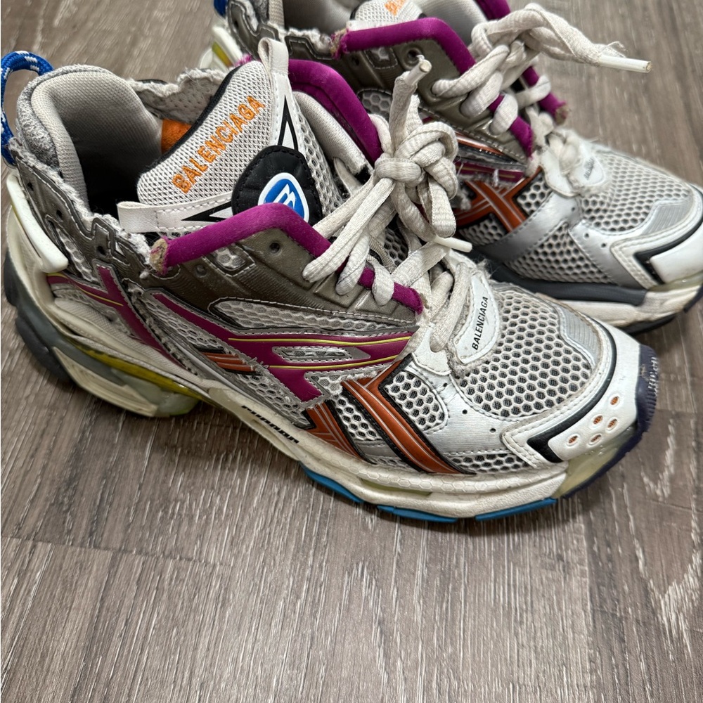 Balenciaga Silver and Pink Athletic Shoes